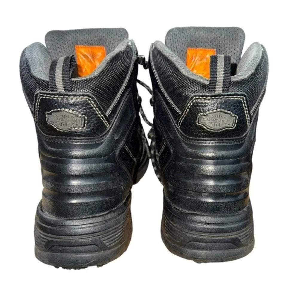 Harley Davidson Motorcycle Leather Mens 10 Pre-Owned Black Boots Foxfield D93344